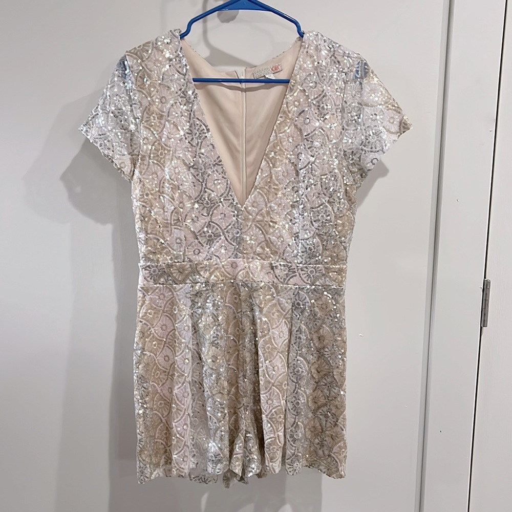 Gianni Bini SEXY sequin shorts ROMPER!